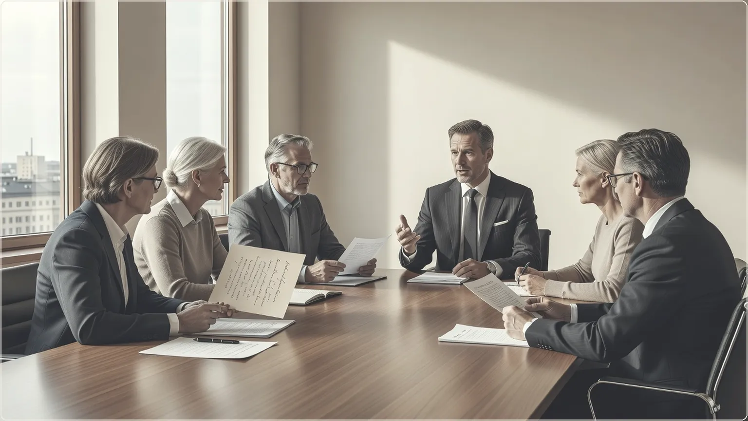 Finnish professionals collaborating in a bright meeting room to test language tools