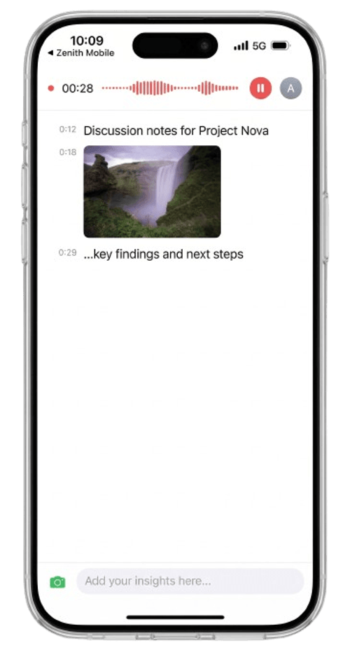 Proudfrog iOS recording screen